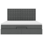 VidaXL Cadre de lit ottoman avec matelas gris foncé 180x200 cm tissu