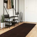 vidaXL Tapis doux à poils moyens et lavable HUARTE Marron 1000 x 80 cm
