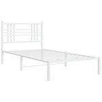 vidaXL Cadre de lit métal avec tête de lit blanc 90x190 cm