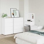 vidaXL Armoires de rangement 2 Pièces Blanc 60 x 48 x 105 cm