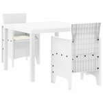 vidaXL Ensemble de salle à manger pour jardin 3 pc Blanc Polypropylène