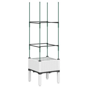 vidaXL Jardinière avec treillis blanc 40x40x142 5 cm PP
