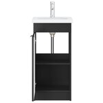 vidaXL Meuble de salle de bain avec évier Noir 42 x 40 x 84 5 cm