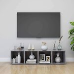 vidaXL Meubles TV 4 Pièces gris béton 37x35x37 cm bois d’ingénierie