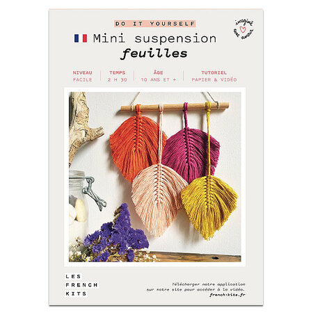 FRENCH KITS-Les French Kits - DIY - Mini-Suspension - 4 Plumes-Kit créatif fabriqué avec amour en France