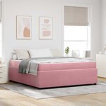 vidaXL Cadre de lit avec matelas Rose 180 x 200 cm Velours