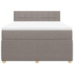 vidaXL Sommier à lattes de lit avec matelas Taupe 140x190 cm Tissu