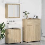 vidaXL Ensemble de mobilier de salle de bain 3 Pièces Chêne Sonoma