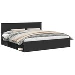vidaXL Cadre de lit avec tête de lit Noir 200 x 200 cm Pin massif