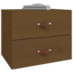 vidaXL Table de chevet murale Marron miel 50x36x40 cm