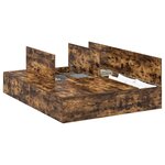 vidaXL Cadre de lit avec rangement Chêne fumé 135 x 190 cm