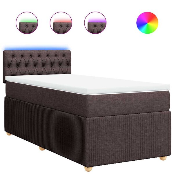 vidaXL Sommier à lattes de lit avec matelas Marron foncé 90x200 cm