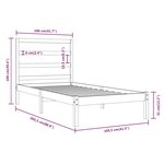 vidaXL Cadre de lit sans matelas marron miel 100x200cm bois pin massif
