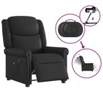vidaXL Fauteuil massage inclinable électrique noir brillant similicuir