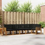 vidaXL Ensemble de canapés d'extérieur 6 Pièces Naturel et Noir