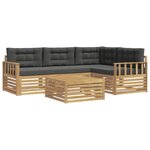 vidaXL Ensemble de canapés d'extérieur 6 Pièces Blanc et anthracite
