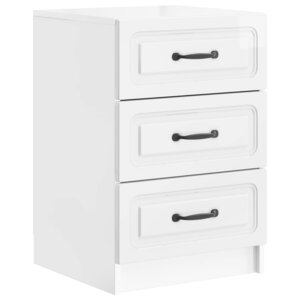 vidaXL Cabinet de chevet avec tiroir Blanc brillant 43 x 41 x 63 5 cm
