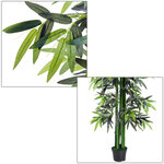 Bambou artificiel xxl 1 80h m 1105 feuilles denses réalistes pot inclus noir vert