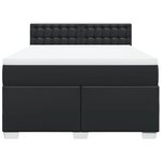 vidaXL Sommier à lattes de lit avec matelas Noir 140x190 cm Similicuir