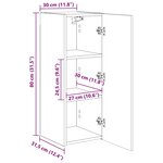 vidaXL Meuble TV mural 2 Pièces Sonoma 30 x 31 x 80 cm Bois d'ingénierie