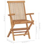 vidaXL Chaises de jardin avec coussins rouge lot de 2 Bois teck massif