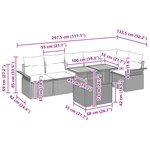 vidaXL Ensemble de Salle à Manger de Jardin de 7 Pièces avec Coussins Noir Rattan Poly Acacia