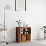 Buffet vidaXL avec lumières LED en vieux bois 60 5x37x67 cm