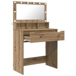 vidaXL Tables de maquillage pour chambre avec tiroir Chêne artisanal