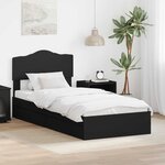 vidaXL Lit de Rangement avec tiroir Noir 70 x 190 cm Bois d'ingénierie