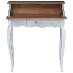 vidaXL Bureau d'écriture avec tiroir Marron et blanc 80 x 40 x 92 cm