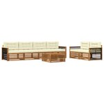 vidaXL Ensemble de canapés d'extérieur 7 pc Naturel et Crème