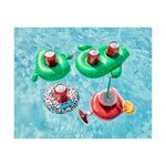 Porte boisson gonfable pour piscine ou plage  flotteur  accessoire d'eau - léopard ø18cm