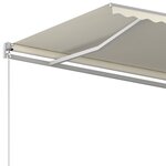 vidaXL Auvent automatique rétractable avec poteaux 4x3 5 m Crème