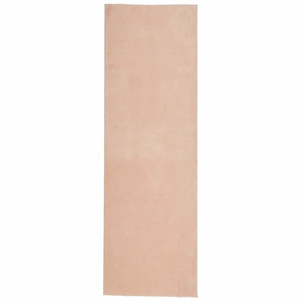 vidaXL Tapis HUARTE à poils courts doux lavable rouge clair 80x250 cm