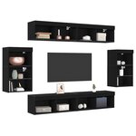 vidaXL Ensemble meuble TV 8 Pièces Chêne noir Bois d'ingénierie