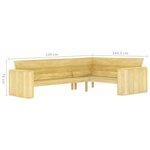 vidaXL Salon de jardin 4 Pièces avec coussins bois de pin imprégné