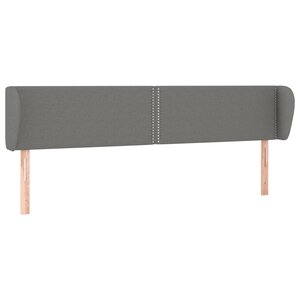 vidaXL Tête de lit avec oreilles Gris foncé 183x23x78/88 cm Tissu