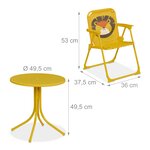 Salon de jardin enfant mobilisable extérieur 53 x 49 5 x 87 5 cm design original pratique en plastique bleu 13_0007798