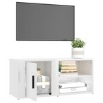 vidaXL Meuble TV Blanc brillant 80x31 5x36 cm Bois d'ingénierie