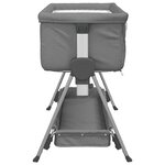 vidaXL Lit pour bébé avec matelas Gris foncé Tissu de lin
