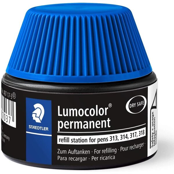 Lumocolor flacon-recharge  permanent  bleu staedtler