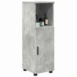 vidaXL Cabinet de salle de bain avec porte Gris béton 30 x 35 x 95 cm