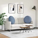 vidaXL Coussins de siège 2 pc Tissu en velours côtelé Bleu Ø 80 cm