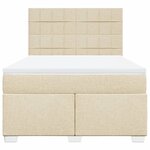 vidaXL Sommier à lattes de lit avec matelas Crème 140x190 cm Tissu