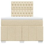 vidaXL Sommier à lattes de lit avec matelas Crème 120x200 cm Tissu