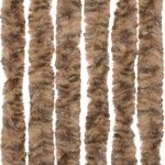 vidaXL Rideau anti-mouches beige et marron foncé 90x200 cm chenille