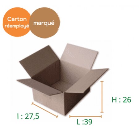 Lot de 50 cartons de déménagement 39 x 27 5 x 26 simple cannelure renf (x50)