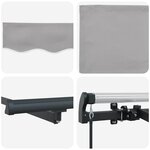vidaXL Auvent Rétractable Gris clair 250 x 200 cm Polyester  Aluminium