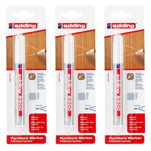 Marqueur pour Meuble 8900 Gris Pointe Ronde 1 5-2 mm x 3 EDDING