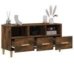 vidaXL Meuble TV Chêne fumé 102x36x50 cm Bois d'ingénierie